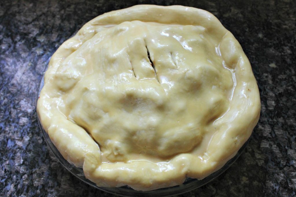 Strawberry Rhubarb Pie with a Maple Cream Glaze