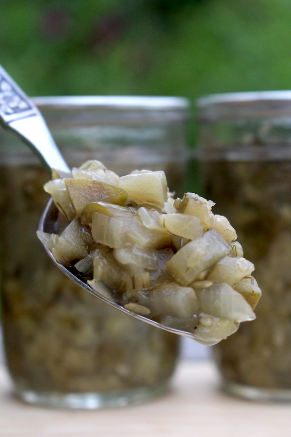 Dill Pickle Relish Recipe for Canning ~ This simple dill pickle relish is a great way to use overgrown cucumbers, and the sweet/salty flavor makes the perfect summer bbq topping.