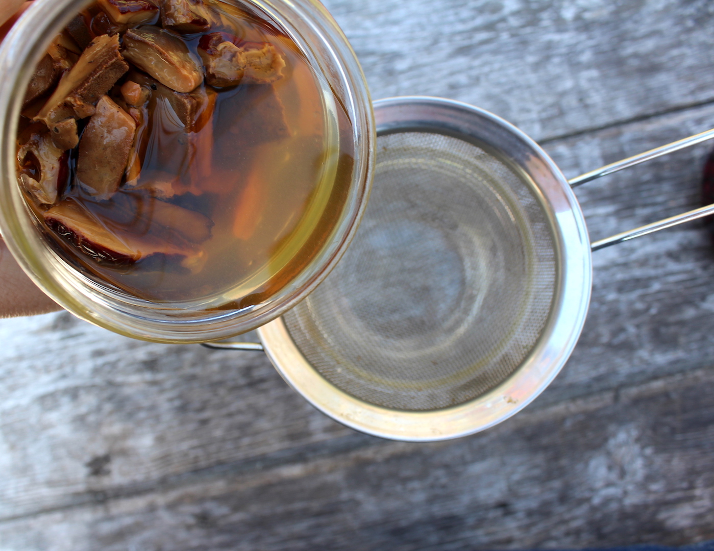 Filtering a reishi mushroom tincture