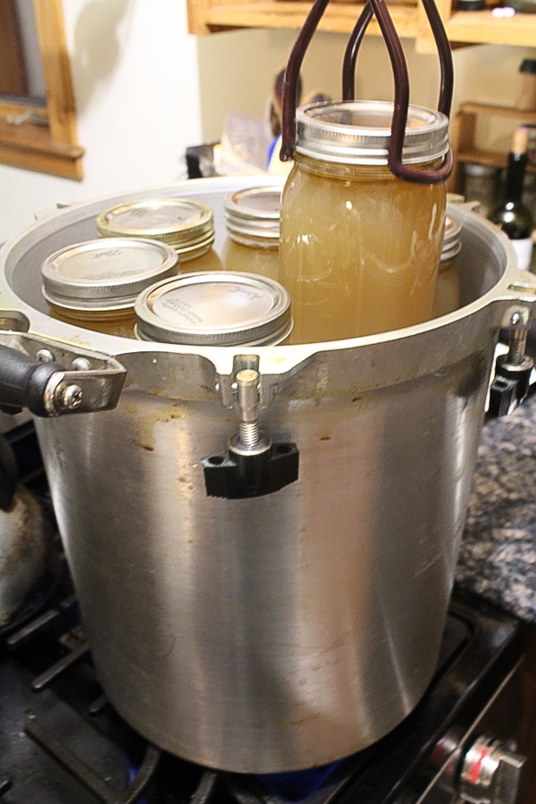Bone Broth Quarts in Pressure Canner