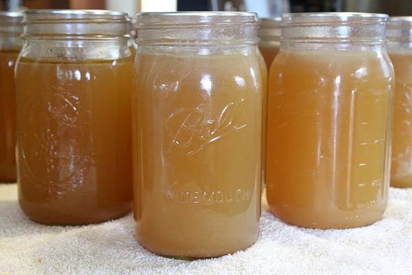 Shelf stable bone broth in canning jars