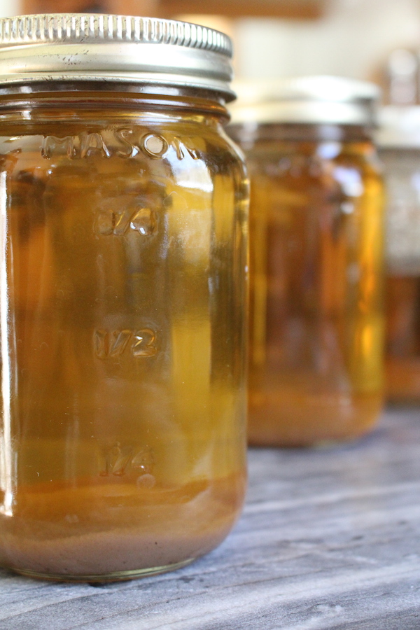 Home canned maple syrup ~ This batch is unfiltered and it has mineral rich maple syrup sand at the bottom.