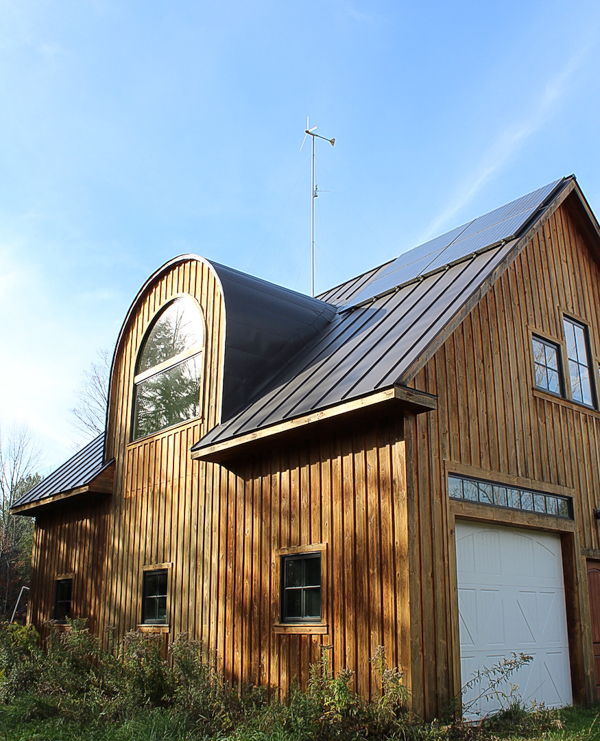 8 solar panels on our shop and a 1kW wind turbine