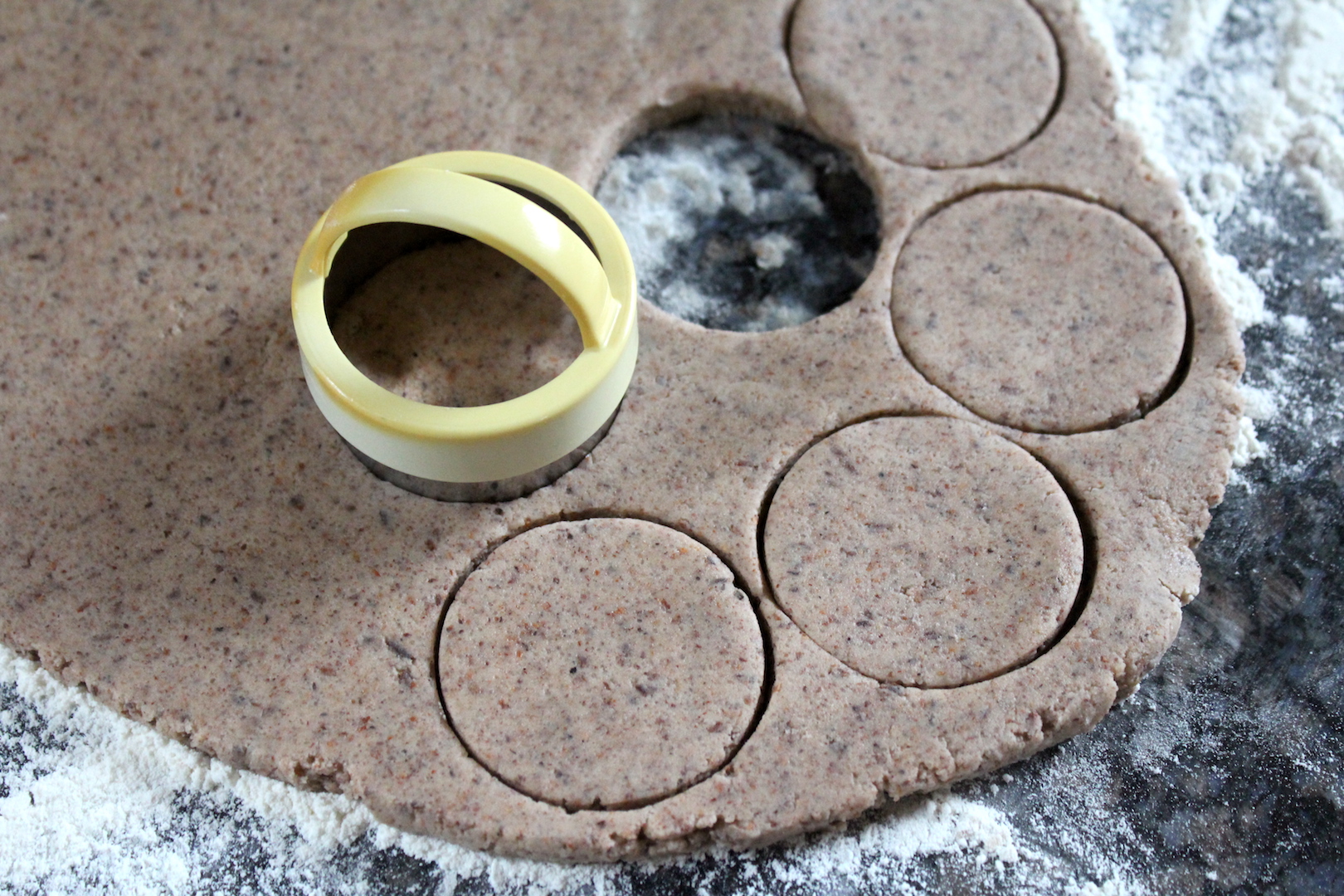 Birch bark shortbread cookie dough