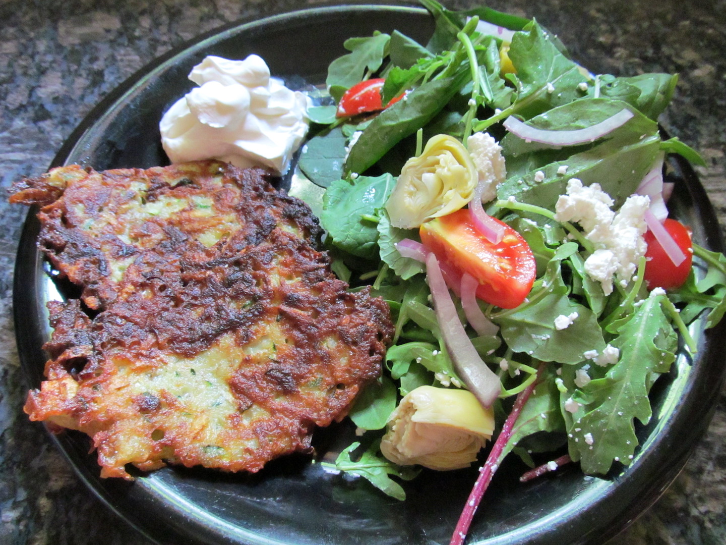 Zucchini Latkes from Practical Self-Reliance; photo used with permission.