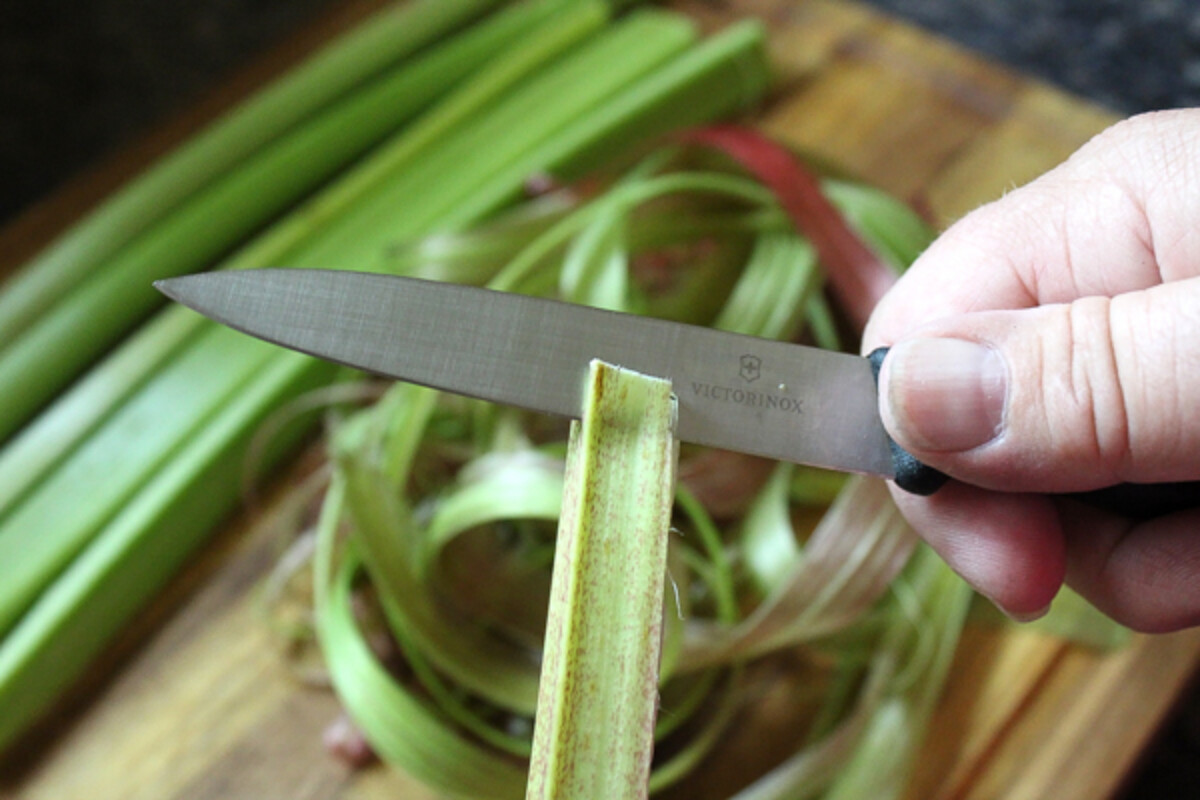 Peeling Rhubarb with a Knife