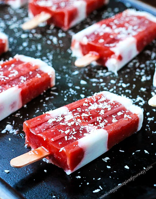 Rhubarb Coconut Milk Popsicles