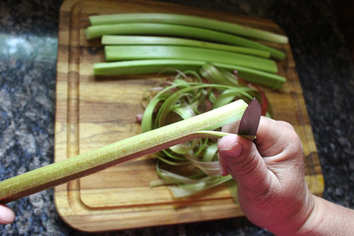 Peeling Rhubarb