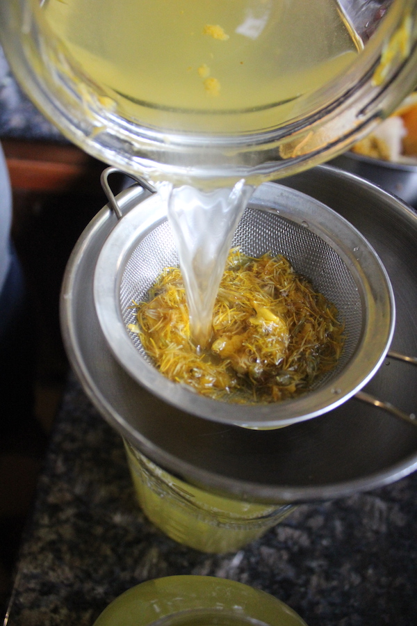 Filtering Dandelion Wine for Bottling