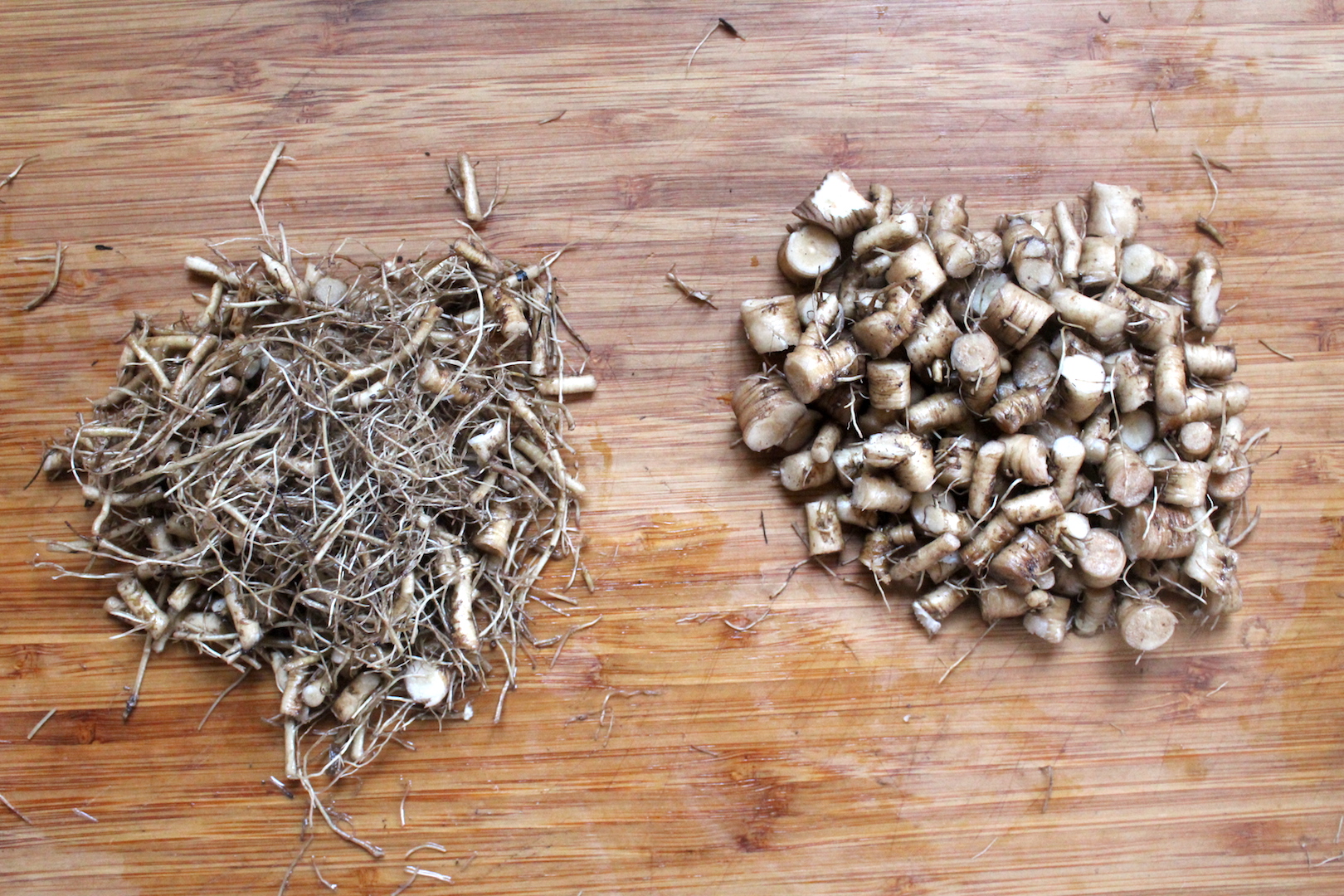 Sorting Dandelion Roots for Coffee