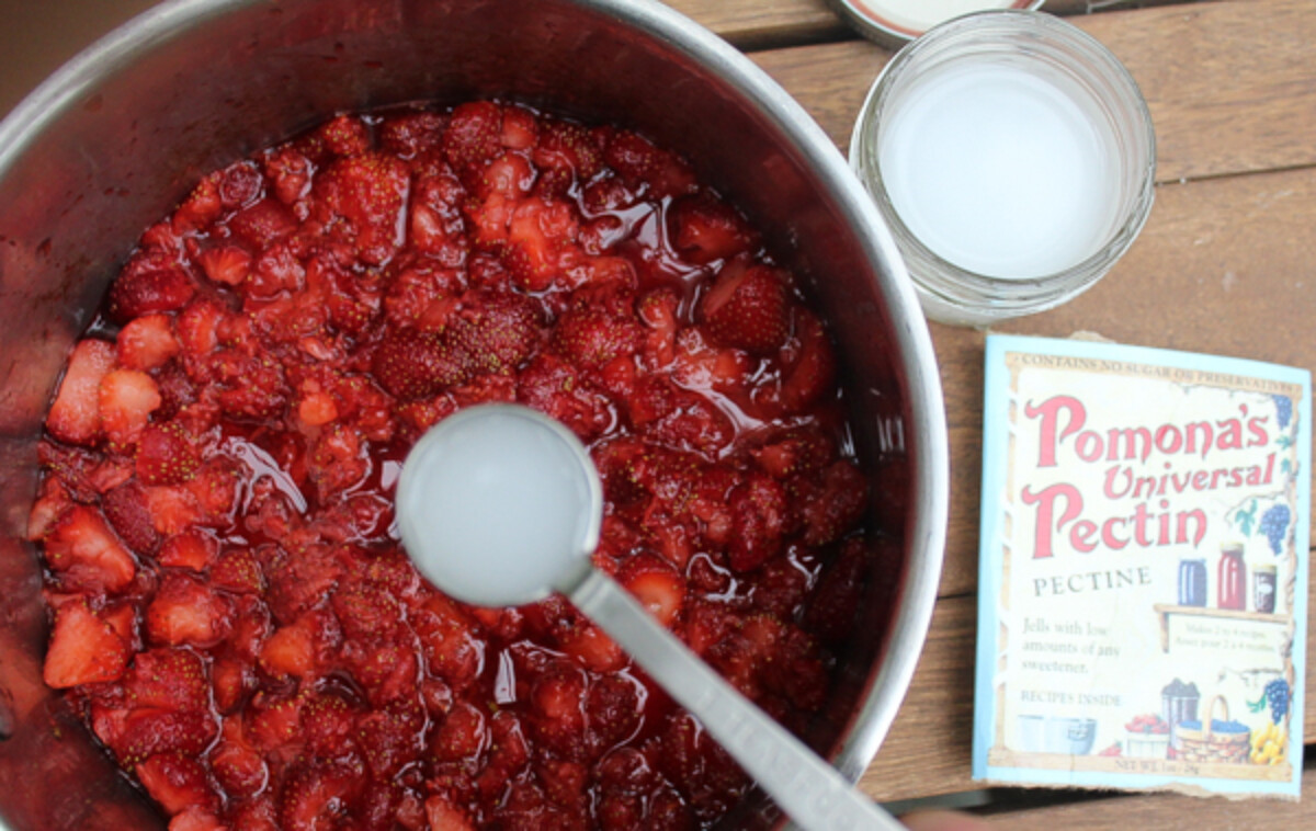 Adding calcium water for low sugar jam