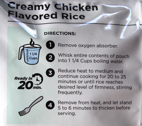 Instructions on Chicken Flavored Rice