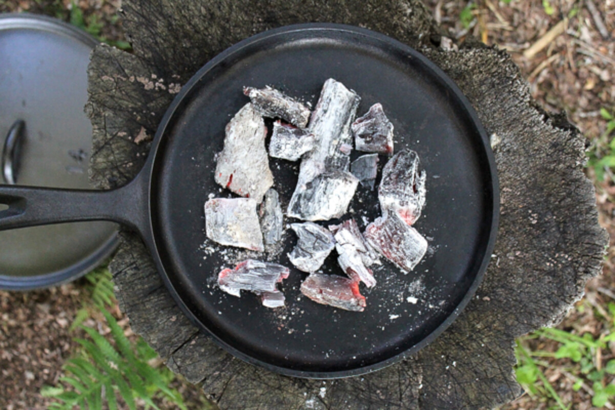 Coals on Griddle for Under Dutch Oven