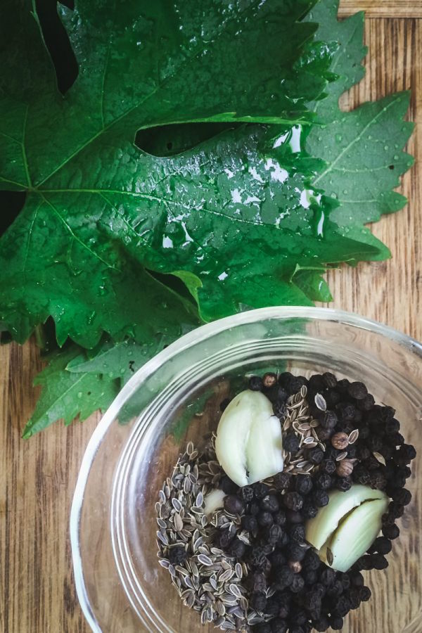 Brine ingredients for lacto-fermented dill pickles