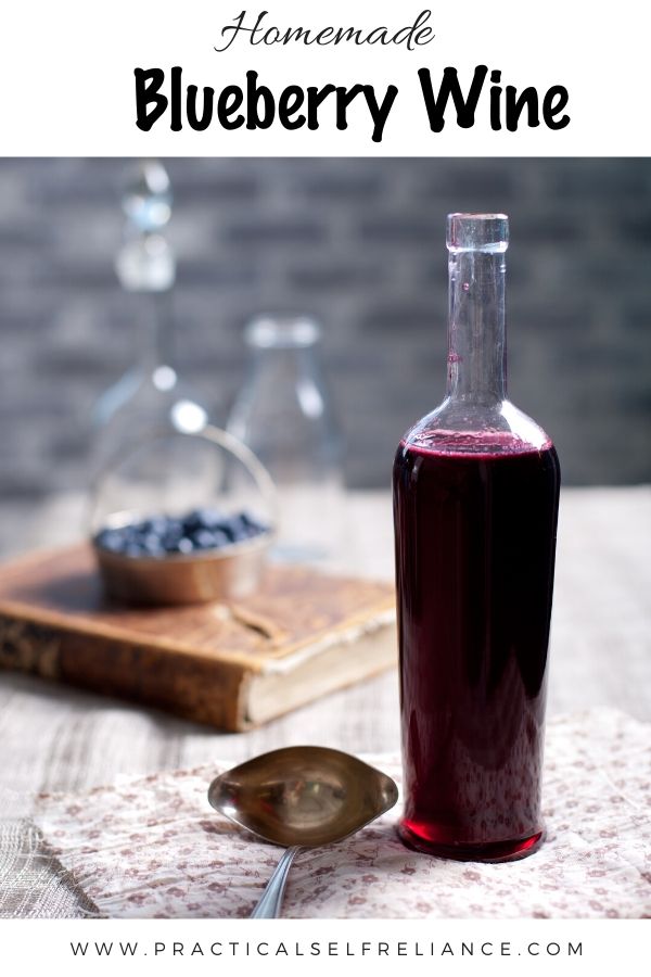 Homemade Blueberry Wine ~ Learn how to make your own country wine from fresh blueberries with this simple homemade blueberry wine recipe. #winemaking #fermenting 