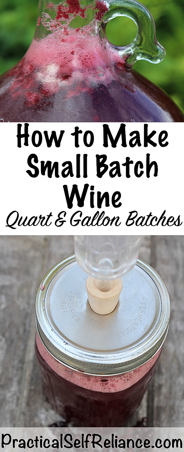 How to Make Small Batch Wine ~ Batch sizes from 1 quart to 1 gallon #homemade #wine #winemaking #diywine #homebrewing #fermenting #drinks #beverage