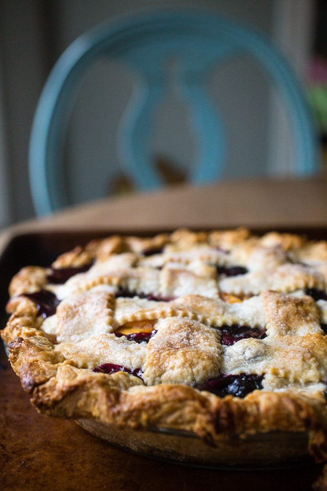 Peach Blueberry Pie from Smells Like Home