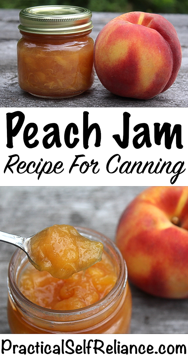 Peach Jam Recipe for Canning ~ Canning Peach Jam #peach #jam #jamrecipes #canning #foodpreservation #homesteading