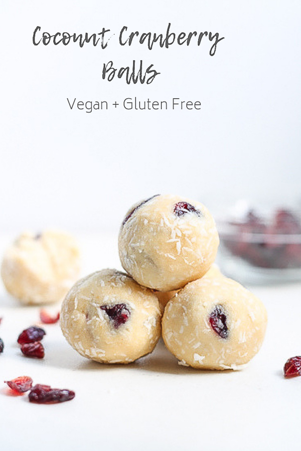 Coconut Cranberry Balls Recipe #vegan #glutenfree #cranberries #coconut #recipes #energyballs #cookies #dessert #snacks #cookierecipe