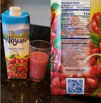 Cornelian Cherry Juice and Label