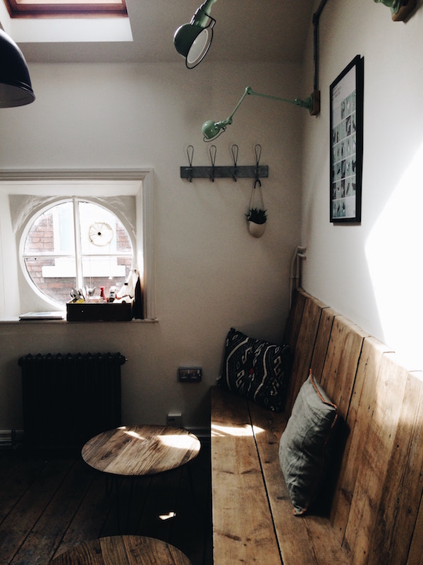 Built in Pallet Furniture in a tiny house