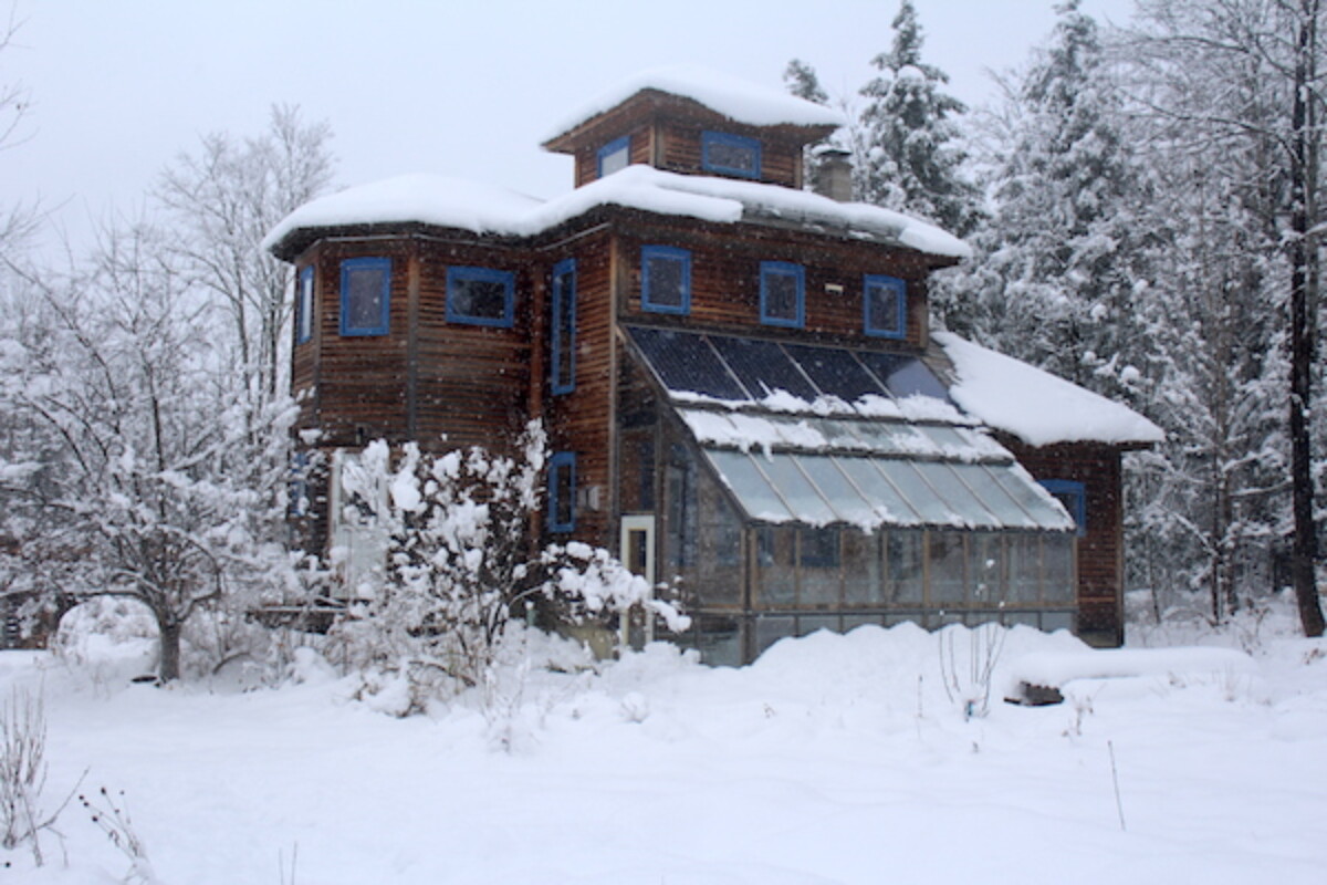 Vermont Off Grid Home in winter