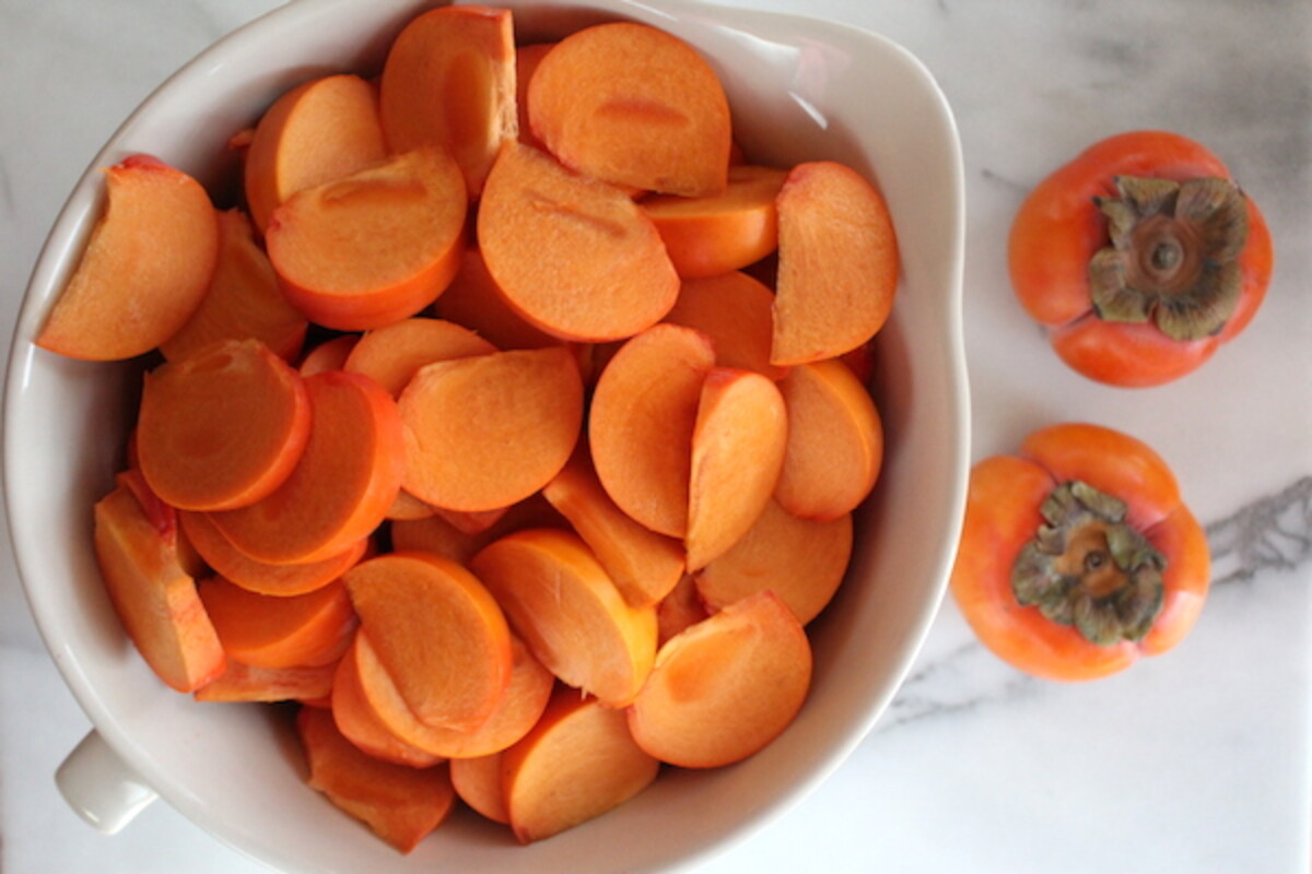 Sliced Persimmons for Jam