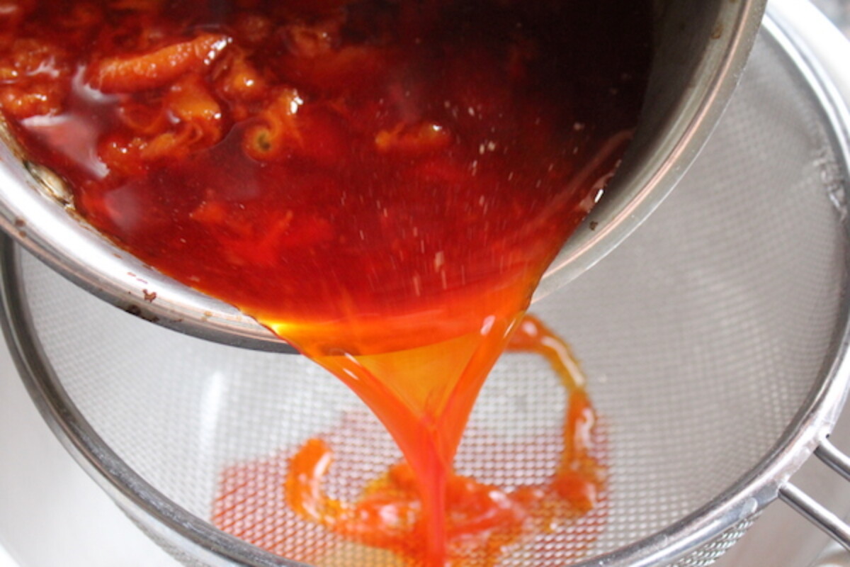 Straining Prickly Pear Jelly