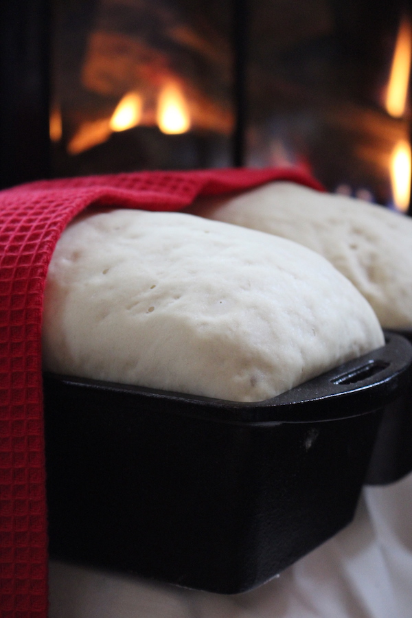 Amish White Bread Rising By the Fire
