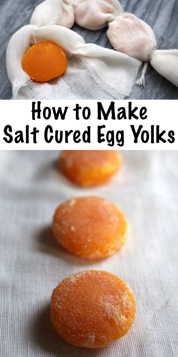 How to Make Salt Cured Egg Yolks ~ Naturally preserved egg yolks using a salt cure ~ Makes a tasty #umami rich topping for both savory and sweet dishes ~ works like a dairy free parmesan cheese substitute #probiotic #fermented #fermentedfoods #charcuterie #charcuterieboard #fermenting #egg #recipe #foodpreservation