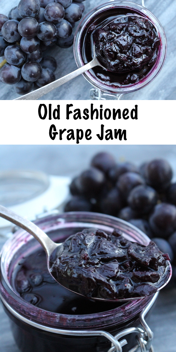 Old Fashioned Grape Jam Recipe ~ Grape Jam Recipe with No Added Pectin ~ Concord Grape Jam or any other grape variety. #grape #recipe #jamrecipe #howtomake #foodpreservation #canning #homesteading