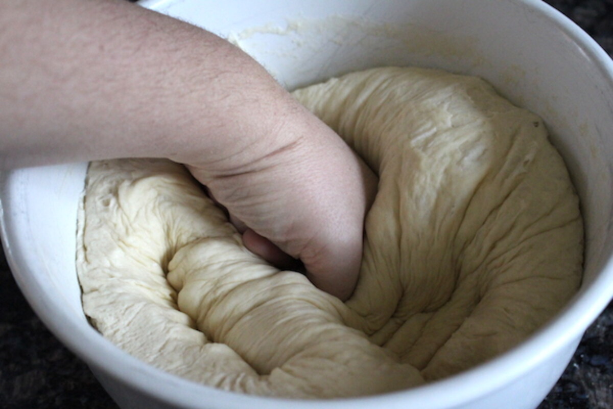 Punching Down Amish White Bread