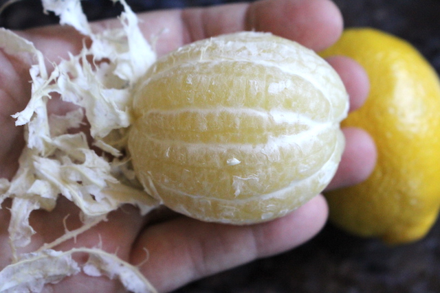 Removing Lemon Pith for Canning Lemons