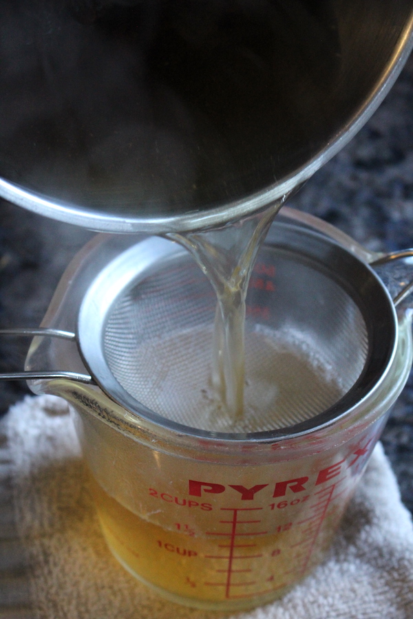 Straining Raisin Water for Parsnip Wine