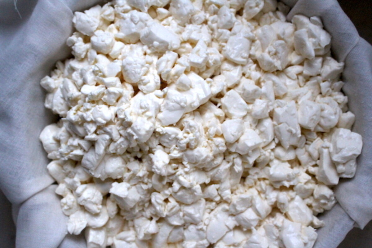 Straining Colby Cheese Curds