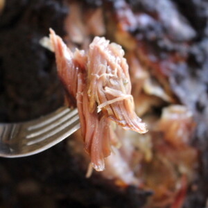 fork tender bite of slow roasted goat shoulder