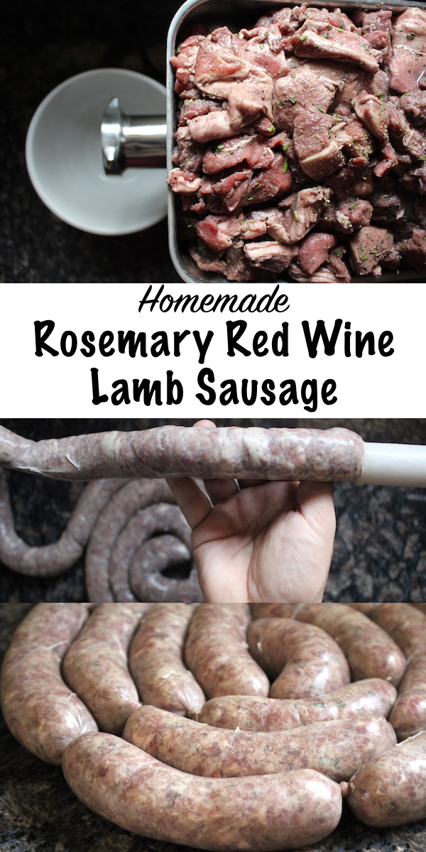 Homemade Rosemary Red Wine Lamb Sausage ~ Making Lamb sausage at home from scratch #sausage #recipe #lamb #rosemary #homemade #howtomake #homesteading 