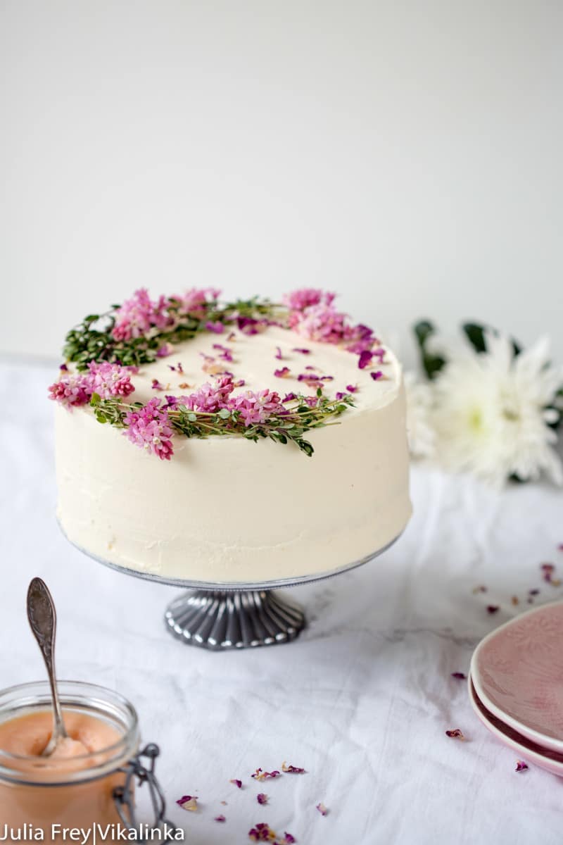 Rhubarb Rose Cake