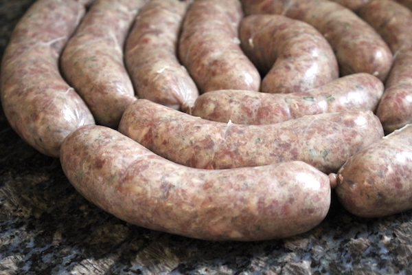 Homemade Lamb Sausage with Rosemary & Red Wine