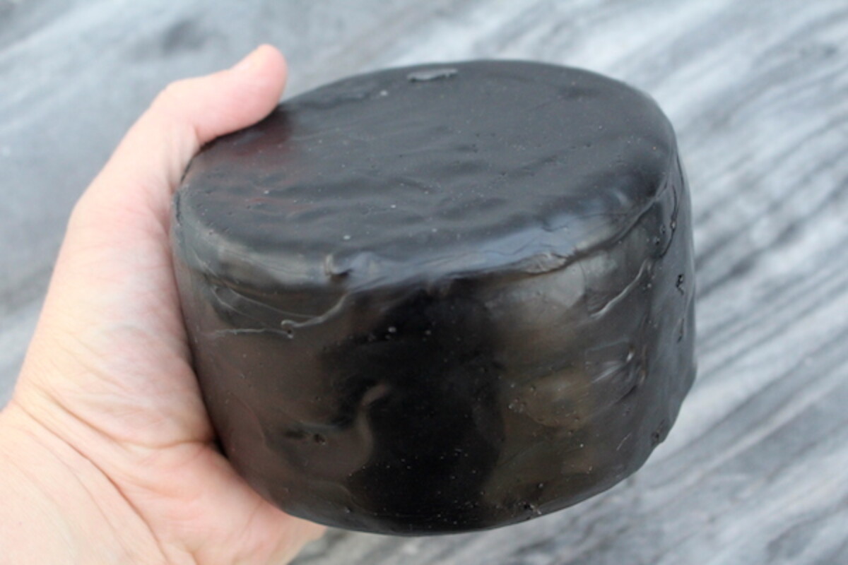 Waxed Homemade Colby Cheese Before Storage