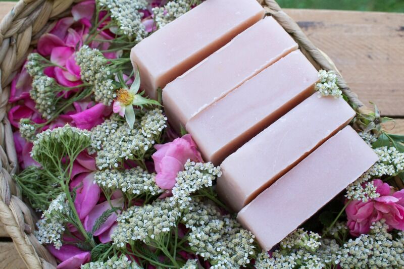 Wild Rose and Yarrow Soap from Grow Forage Cook Ferment