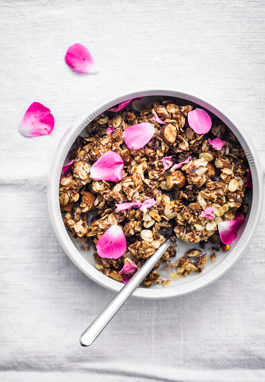 Almond, rose and cardamom granola from Occasionally Eggs