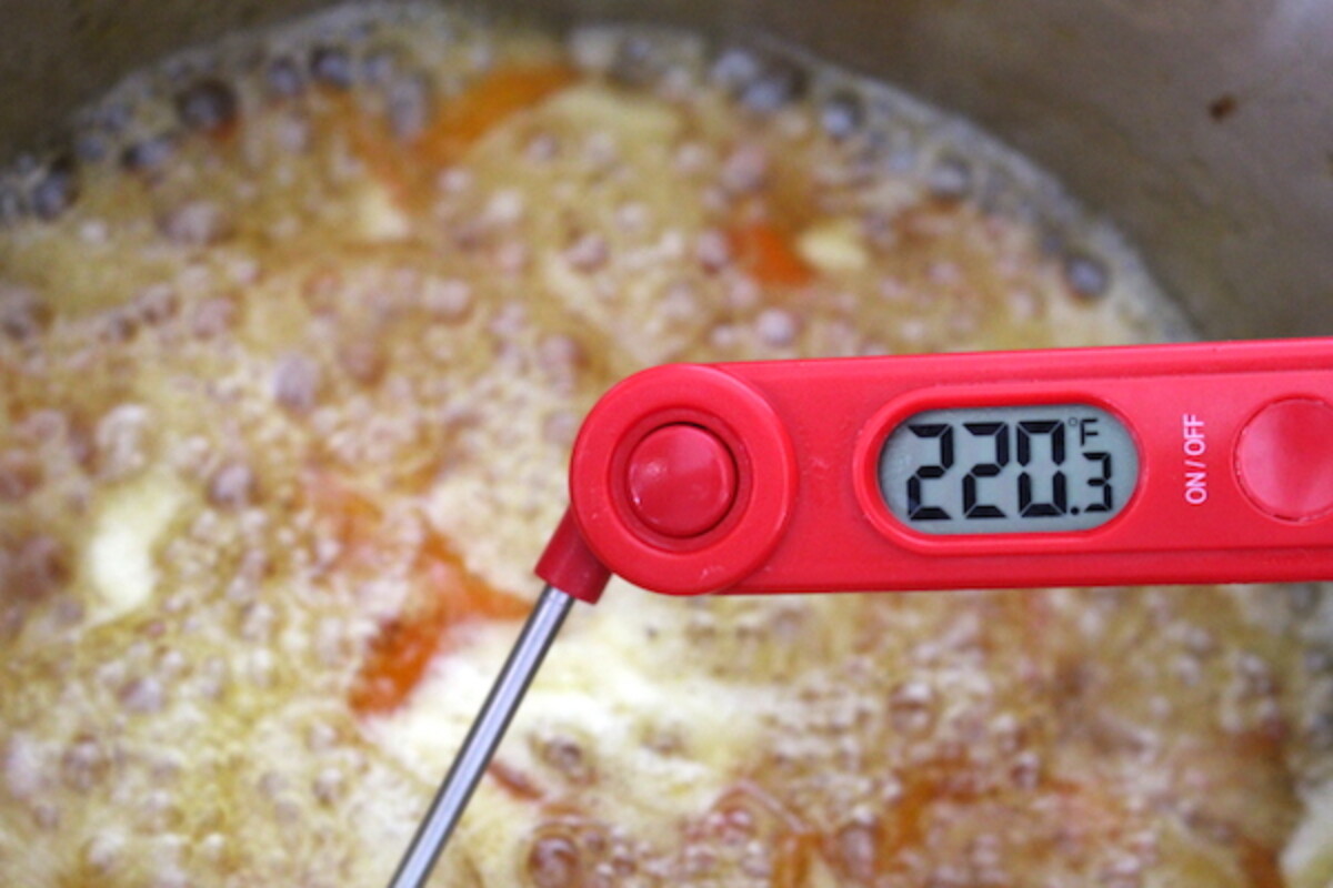 Kumquat Jam Gel Stage at 220 degrees F