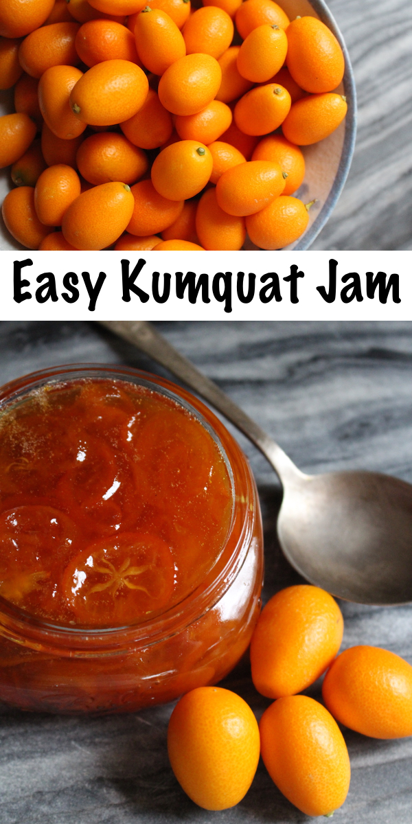Easy homemade kumquat jam ~ The perfect way to enjoy an otherwise tart fruit in a homemade preserve ~ Call it kumquat jam or kumquat marmalade, either way it's delicious. #kumquat #recipe #howtoeat #jam #jamrecipe #foodpreservation #canning #homesteading