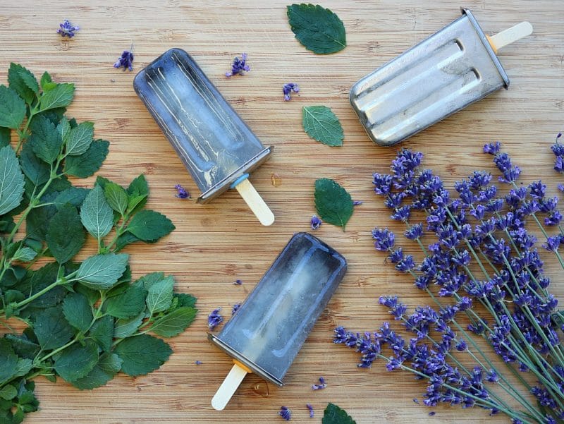 Lavender and Lemon Balm Herbal Ice Pops from Grow Forage Cook Ferment