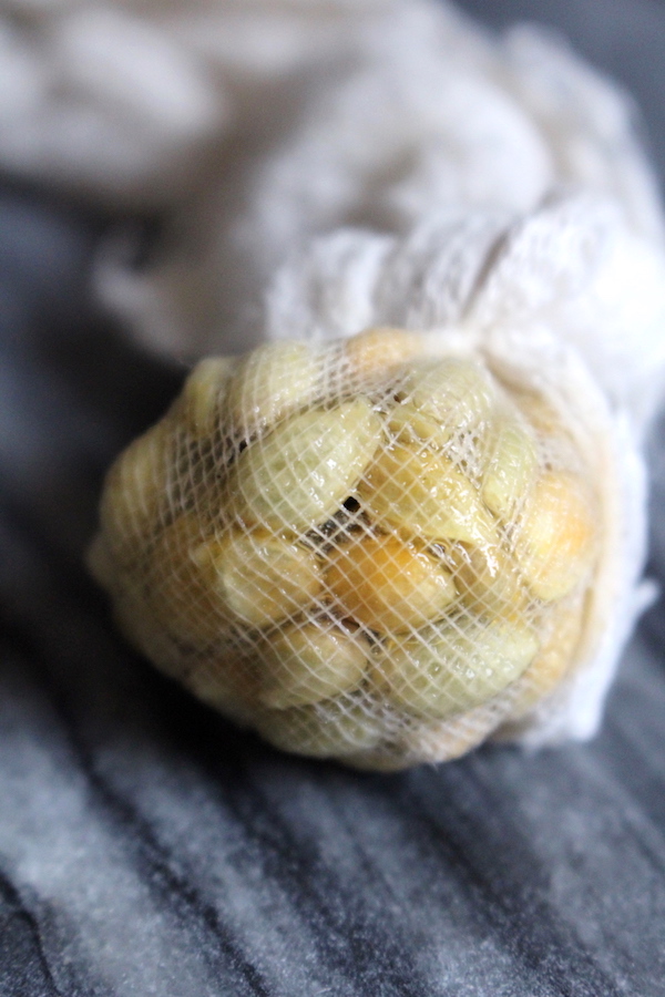 Citrus seeds in cheesecloth as a natural pectin for home canning