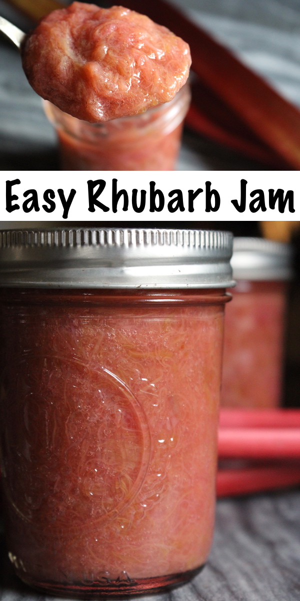 Rhubarb Jam is easy to make at home with just a few ingredients. Here's how to make homemade rhubarb jam three different ways, with no pectin, commercial pectin and natural pectin from citrus seeds. All recipes are perfect for either rhubarb freezer jam or home canning. #rhubarb #recipes #canning #jam #foodpreservation #homesteading