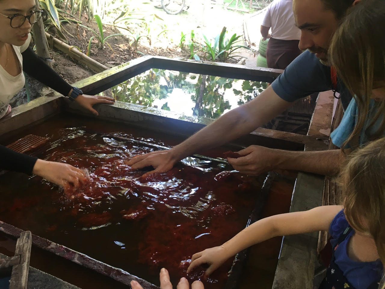 Making paper our of elephant poo in Chiang Mai, Thailand