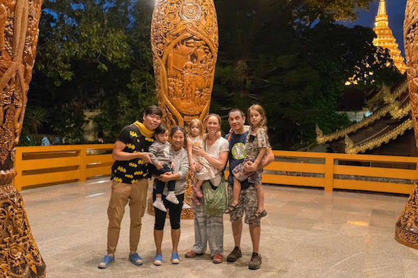 With our friends and AirBnB hosts Jet, Pitcha and their son Shira in Chiang Mai, Thailand