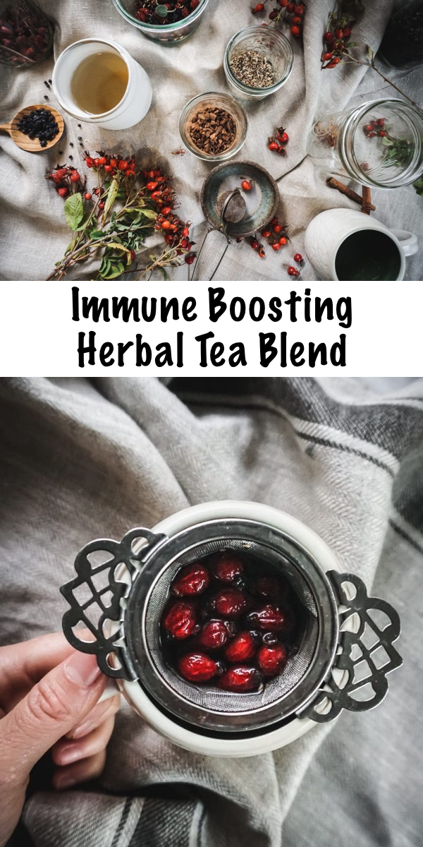 Homemade Immune Boosting Herbal Tea Blend ~ Don’t wait until you have caught a bug to start feeling better. Lower your chances of getting sick and be ready to fight off colds with this herbal immunity-boosting tea blend! We all could use a bit of immune support, especially in the winter cold season. #herbal #herbaltea #fluseason #coldseason #herbs #herbalist #herbalism #medicine #coldandflu #naturalremedy #immuneboosting #immunity